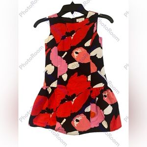 Children's Place girls Floral Print Dress Size 4 sleeveless, bright color